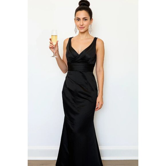 Bill Levkoff Classic Fitted Black Formal Dress Size S - Picture 1 of 10